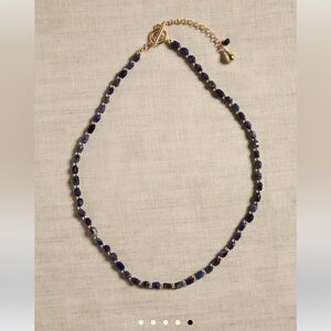 Banana Republic- SEMI-PRECIOUS STONE LARIAT NECKLACE- Blue Jade